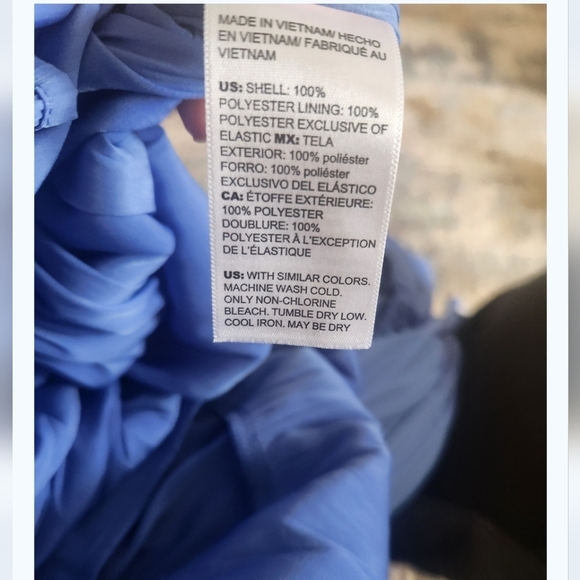 Chicos PETITE Flutter SLEEVE Tiered Elegant Blue Maxi Dress SZ 000 size Xs - Picture 6 of 8